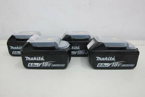 未使用品 純正 makita マキタ 18V 6.0Ah リチウムイオンバッテリー BL1860B 4個セット 雪マーク 残量表示付 ②_T