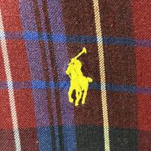 Ralph Lauren ボタンダウンシャツ BDシャツ チェックシャツ チェック柄 総柄 刺繍ロゴ 上質 ラルフローレン【レターパックプラス郵送可】G_画像4