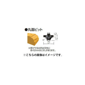 ゆうパケ可 (マキタ) 丸面ビット D-08230 呼び寸法4R 全長41mm 寸法16x9mm 軸径6mm ルータビット・トリマビット makita