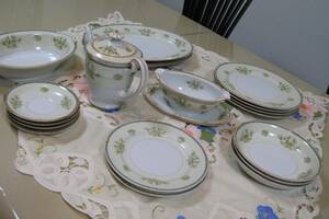  Old Noritake Rose China reverse side Mark go in dinner set rose tea ina18 point teapot / plate attaching bowl / circle plate / curry plate / saucer / large plate 