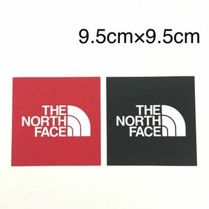 THE NORTH FACE TNF SQUARE LOGO STICKER NN32014 ノースフェイス スクエアロゴステッカー ブラック&レッド 国内正規品