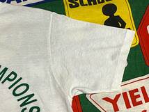 ☆幸運の４つ葉のクローバー☆Made in USA製アメリカ製Championチャンピオンビンテージ染み込みプリントTシャツ80s80年代トリコタグ白×緑_画像6