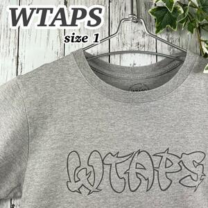 人気モデル★ WTAPS ダブルタップス 半袖 Tシャツ ビッグロゴ センターロゴ プリント S グレー 日本製 C-006