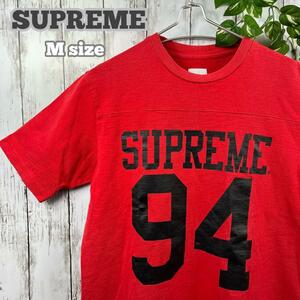 希少☆ Supreme シュプリーム Tシャツ 半袖 FOOT BALL フットボール 94 トップス M レッド 入手困難 希少 大人気 C-070