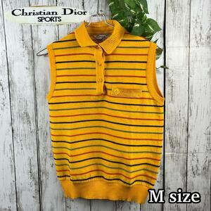 * superior article * Christian Dior SPORTS Christian Dior sport knitted sweater wear Golf sport outdoor M yellow C-276