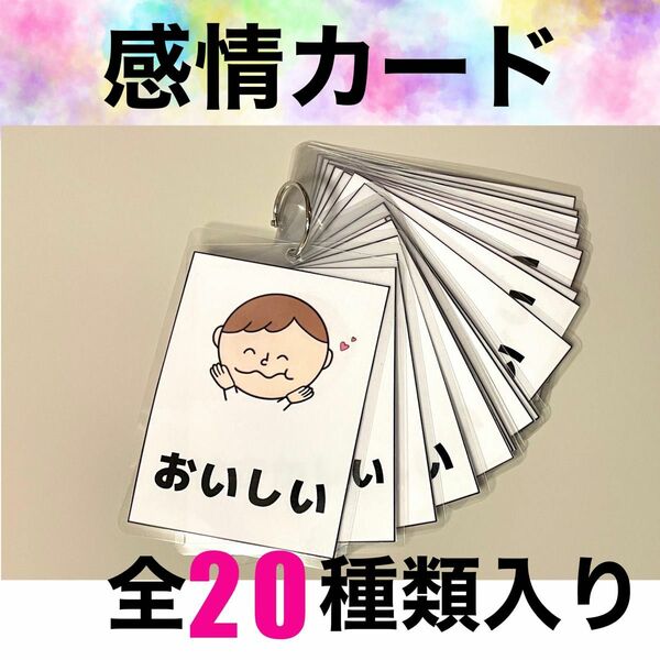 感情カード 気持ちカード 視覚支援 療育 保育 教材 保育教材 障がい児保育 絵カード 発達障害 言語 子ども 介護 発達支援 