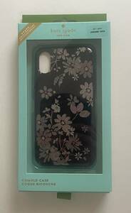 【未使用】kate spade NEW YORK for pour iPhone XS/X アイフォン ケース ブラック系 花柄 0199