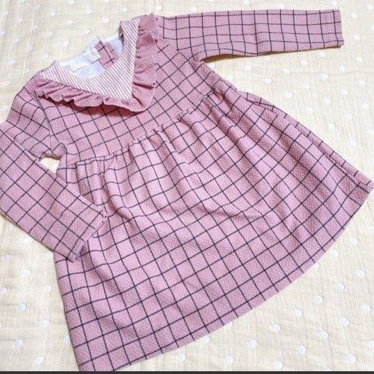 ZARA baby ワンピース 80サイズ 12-18months 長袖 チェック 美品