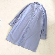 【美品】スピック&スパン　Spick&Span　バックレスロングシャツ　ストライプ　ブルー　Backless long shirt_画像7