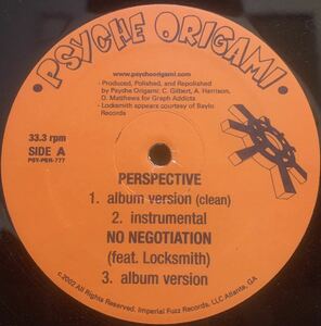 Atlanta Jazzy Underground Hip Hop ! Psyche Origami Perspective / Amnesia / No Negotiation /ArcTheFinger Records 