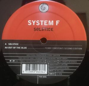 レア・トランス System F - Solstice /Tsunami /Ferry Corsten