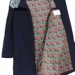 11AW アンダーカバー ファー ウール ステンカラー コート 1 ネイビー 裏地花柄 H1304-2