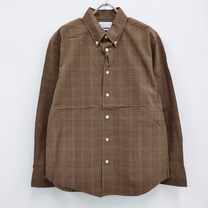 MANUAL ALPHABET 新品 ボタンダウンチェックシャツ サイズ1 定価12000円 ブラウン マニュアルアルファベット 3-0829M# 222166