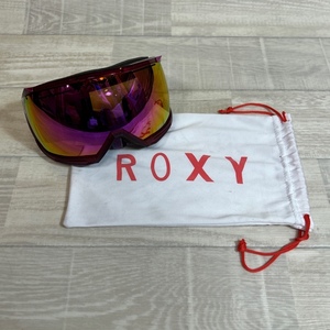 ROXY/ロキシー/ミラーレンズ/スノーゴーグル/パープル×ピンク系/スノーボード/スキー/収納袋付き