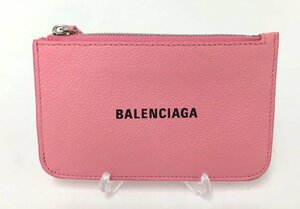 BALENCIAGA CASH LARGE ロング コイン＆カード ホルダー 6371301IZI35861 ピンク＆ブラック イタリア製 保存袋 箱付き 美品 → 2309LK007