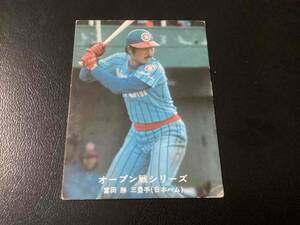 良品　カルビー77年　黒版　富田（日本ハム）No.148　プロ野球カード