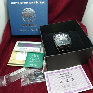 9110【電池交換済】SEIKO WIRED 7T92-0MN0 Limited Edition クロノグラフ Tic TAC セイコー ワイアード ブラックメンズ腕時計 箱説明書付