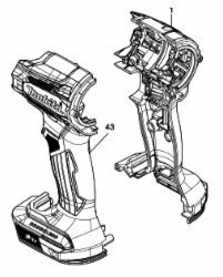 マキタ makita 18V 充電式 インパクト ドライバ TD172DGXAP 用 ハウジングセット パープル 183S43-2 部品 ボディー カバー 建築 建設 大工