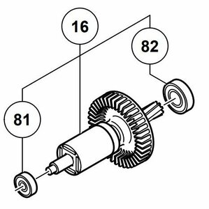 HiKOKI ハイコーキ 18V コードレス 集じん丸のこ C18DYBL 用 ロータ組（８１，８２含む）336547 部品 修理 パーツ 集塵 マルノコ 丸鋸 大工