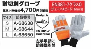 マキタ チェーンソー防護用 耐切創 グローブ M A-68644 林業 土木 工事 業 や 造園 工事業 建築 建設 農家 農業 農林 防御 防護 手袋 手