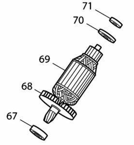 マキタ makita 216㎜ スライドマルノコ LS0814FL 用 アーマチュア 100V 67,68,70,71 ツキ 513655-7 部品 修理 丸ノコ 建築 大工 造作