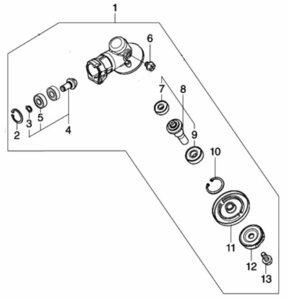 マキタ makita 40V 80Vmax 充電式草刈機 MUR012GZ用 ギヤケースアッセンブリＪ2,4,6,8,10-13 ツキ 127239-1 草刈り機 部品 パーツ 修理