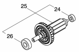 マキタ makita 40Vmax 165mm 充電式 マルノコ HS001GRDX 用 ロータアッセンブリ 24.26 ツキ 519591-5 丸のこ 丸鋸 部品 修理 パーツ 大工