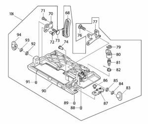 マキタ makita 100ｍｍ 防じん マルノコ KS4000FX 用 ベースアッセンブリ 136310-0 丸のこ 丸鋸 部品 修理 パーツ 大工 建築 マルノコ 切断