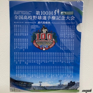 【送料無料】 第100回全国高校野球選手権記念大会 歴代優勝校クリアファイル 甲子園