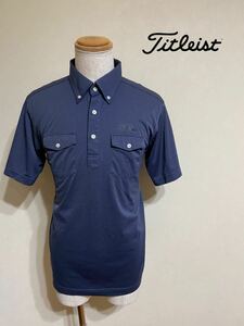 [ beautiful goods ] Titleist golf Titleist Golf button down dry shirt wear size LL short sleeves purple 