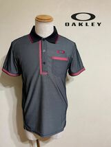 OAKLEY GOLF オークリー ゴルフ ウェア ドライ ポロシャツ トップス サイズM 半袖 黒 赤 434124JP _画像1