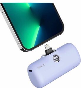 箱なし　iWALK モバイルバッテリー 超小型 iPhone 4800mAh 紫 急速充電 iPhone