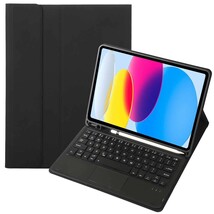 アイパッド10.9インチ iPad 第10世代 2022年モデル キーボード付きケース Bluetooth タッチパッド PUレザー カバースタンド機能 ブラック_画像1