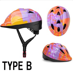 超軽量 自転車ヘルメット キッズヘルメット キックバイク 通気 子供用ヘルメット 適用年齢 3歳~8歳 送料無料 TypeB