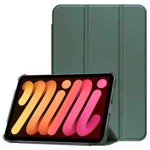 iPad ケース iPad mini6（ 8.3インチ） 三つ折 スマートカバー PUレザー アイパッド カバー スタンド機能　ダークグリーン