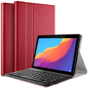 【送料無料】HUAWEI MediaPad T5 10 タブレット専用 ケース付き Bluetooth キーボード☆US配列☆かな入力対応 レッド