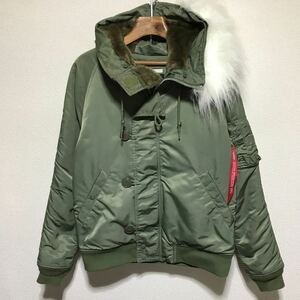 [即決古着]RAGEBLUE×ALPHA INDUSTRIES/レイジブルー×アルファインダストリーズ/ALPHA別注N-2B/フライトジャケット/中綿/カーキ/Mサイズ