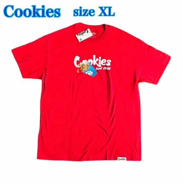 C&C Tee Cookies クッキーズ　XL 赤　Tシャツ　タグ付き 半袖Tシャツ　cookies