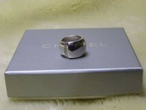 ☆送料無料☆CHANEL　シャネル 【Silver925】シンプルデザインリング　シルバー925　指輪(USED)_画像1