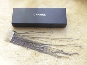 * бесплатная доставка *CHANEL редкость Chanel серебряный хром цепь . тип аксессуары для волос 