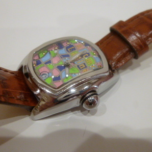 超美品！Ritmo Latino リトモラティーノ 腕時計 モザイコ柄 本革ベルト 動作確認済 レディース ドームガラス の画像2
