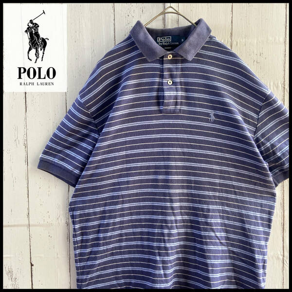 最終値下げ!!【USED】 ポロラルフローレン POLO RALPH LAUREN ポロシャツ ボーダー柄 90s 00s USA 古着 S (M～Lサイズ相当) ☆送料無料☆