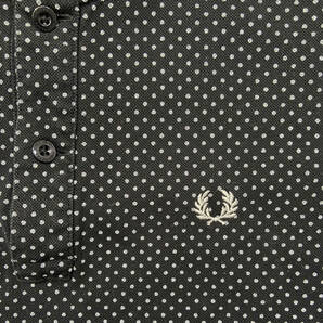 【USED】 フレッド ペリー FREDPERRY ポロシャツ ドット柄 ブリティッシュ イングランド Oi 古着 ブラック Lサイズ (M相当) ☆送料無料☆の画像7