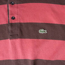 【USED】 ラコステ LACOSTE 長袖 ポロシャツ 太ボーダー柄 90s 00s 古着 サイズ 4 (M相当) ☆送料無料☆_画像7