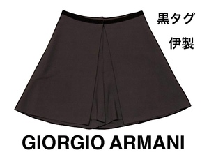 二点以上で送料無料！G048【極美品】伊製 GEORIGIO ARMANI ジョルジオアルマーニ 黒タグ ウール キュロット スカート ショートパンツ 38 茶