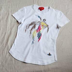 07SS Vivienne Westwood red label ヴィヴィアンウエストウッド Tシャツ ポップアート プリント オーブ刺繍 オリゾンティ S レディース★9