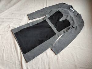  beautiful goods VIKTOR&ROLF Victor & Rolf One-piece dress bai color two-tone stretch design 40 gray black black lady's *9