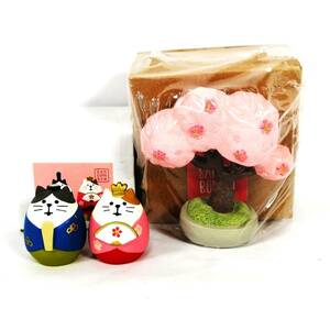 まとめ2個セット 未使用 コンコンブル おひなさま 雛 猫 ネコ ねこ 小物 置物 デコレ 桜 お花見 