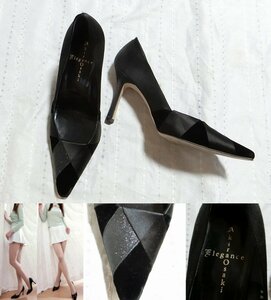 大人上品★ラメ★ハイヒール パンプス★ヒール9.5ｃｍ★サイズ24.5★脚長 美脚 効果★クラブ キャバ嬢