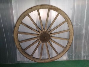  large . car A iron wheel wheel wooden diameter approximately 98cm height approximately 17cm gardening interior ornament Yahoo auc only exhibition commodity explanation obligatory reading 